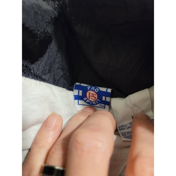 Pro Spirit Vintage Full Zip Black Blue Lined Wind Jacket Size L - Picture 3 of 5